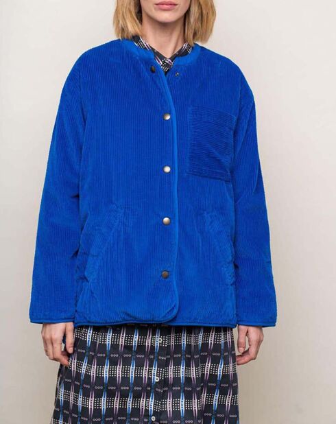 Blouson Inda Velours Côtelé bleu roi