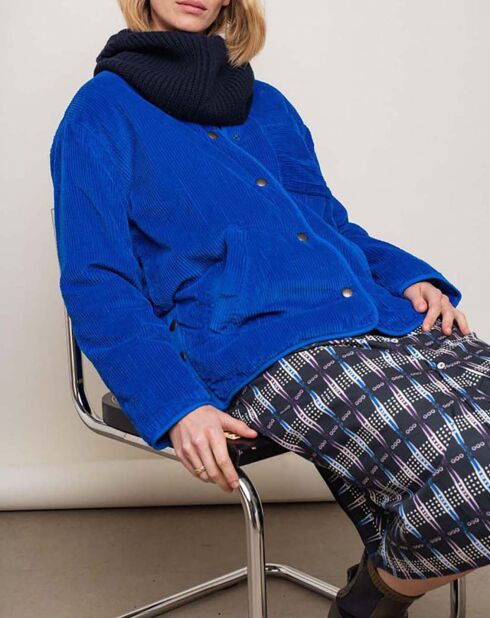 Blouson Inda Velours Côtelé bleu roi
