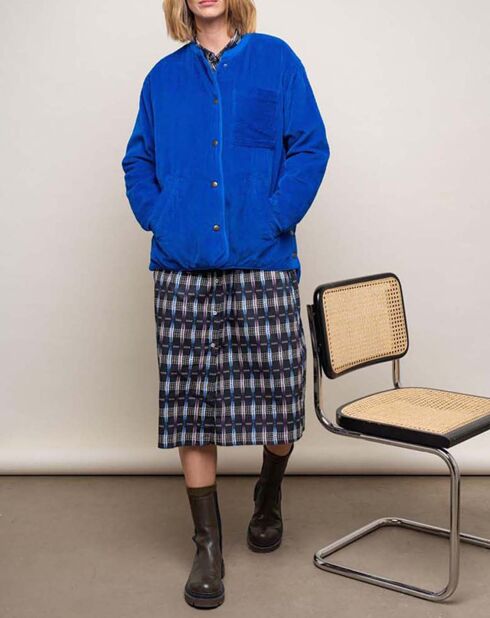 Blouson Inda Velours Côtelé bleu roi