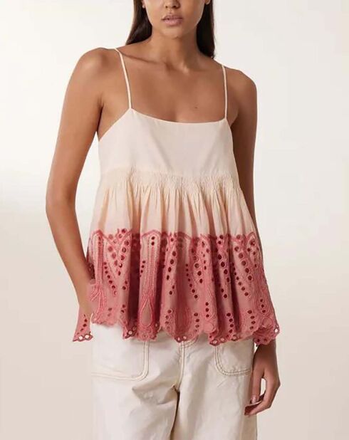 Cidji Tie & Dye Coral Tanktop aus Bio-Baumwolle