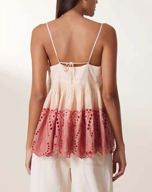 Cidji Tie & Dye Coral Tanktop aus Bio-Baumwolle