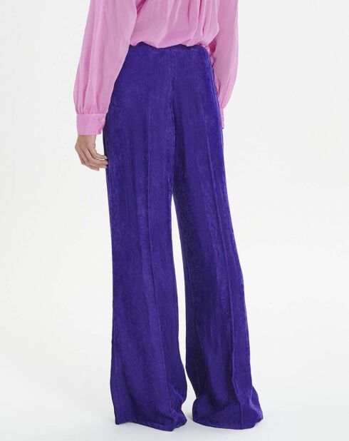 Pantalon Flare Velours Côtelé violet