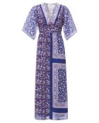 Robe Longue Ilona Coton et Soie bleu marine