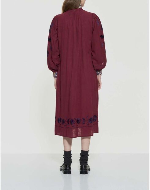 Langes Kleid Isla in Burgunderrot