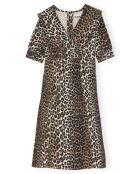 Robe à Col Denim Imprimé Coton Bio léopard