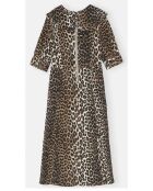 Robe à Col Denim Imprimé Coton Bio léopard
