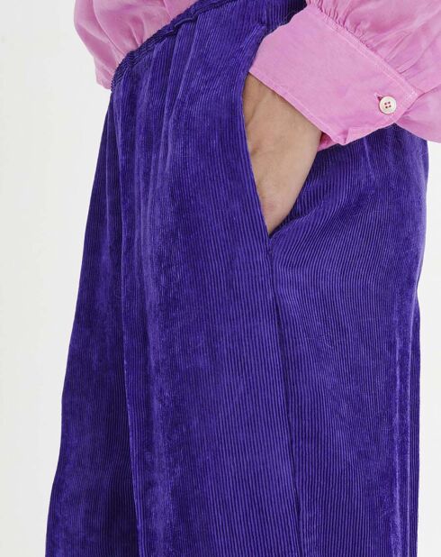 Pantalon Flare Velours Côtelé violet