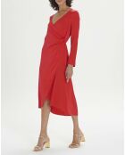 Robe Stretch Satin de Soie rouge