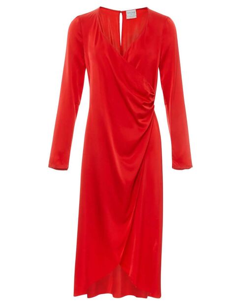 Robe Stretch Satin de Soie rouge