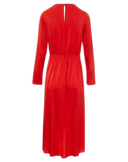 Rotes Stretchkleid aus Seidensatin