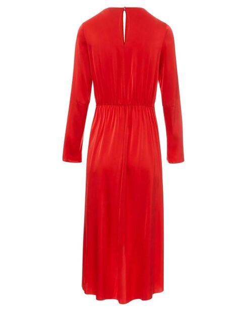Robe Stretch Satin de Soie rouge