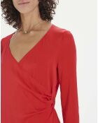 Robe Stretch Satin de Soie rouge