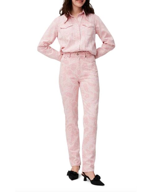 Rosa Jeans aus Bio-Baumwolle mit geradem Paisleymuster
