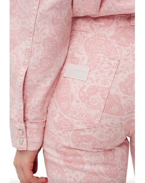 Jean Straight Paisley Coton Bio rose