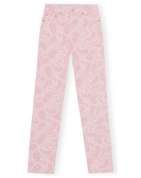 Rosa Jeans aus Bio-Baumwolle mit geradem Paisleymuster