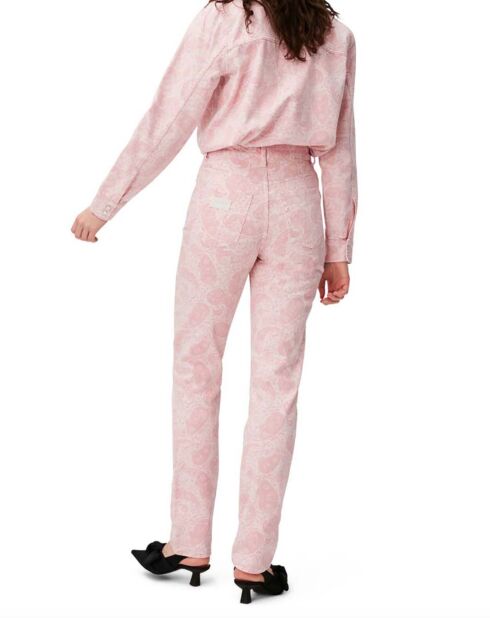 Rosa Jeans aus Bio-Baumwolle mit geradem Paisleymuster