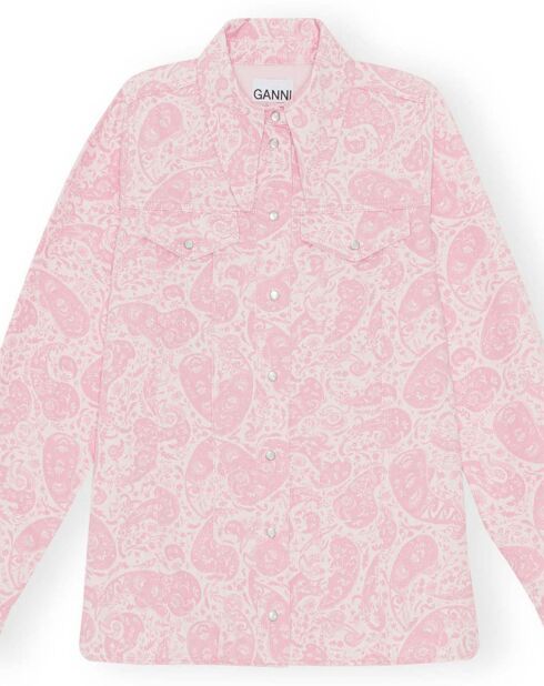 Sur-Chemise Westen Paisley Denim Coton Bio rose