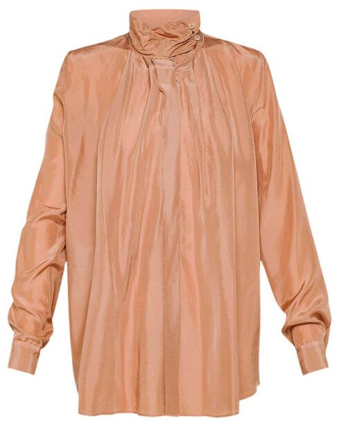 Blouse 100% Soie Bohémienne Habotai cuivre