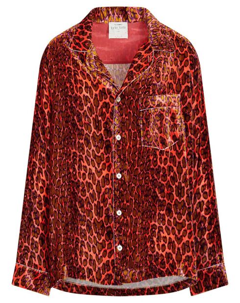Rosafarbenes Samthemd The Twilight Leopard