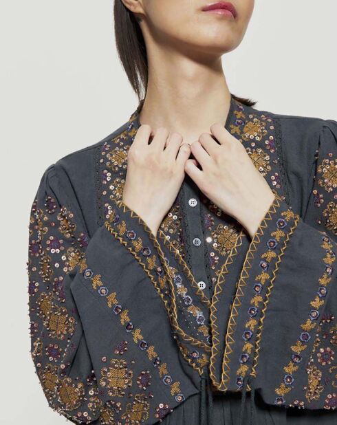 Robe Joana Crêpe de Coton noire