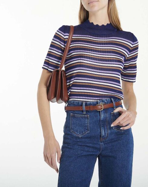 Top Maille Asma Rayures bleu marine