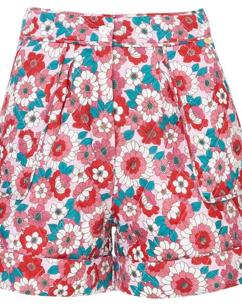 Short Matelassé Blossom rouge