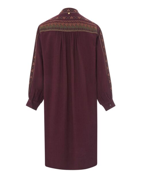 Robe Luna Crêpe de Coton bordeaux