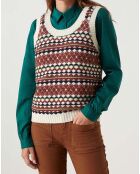 Top Maille Jacquard beige