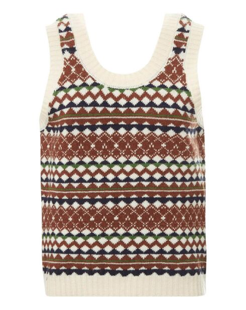 Top Maille Jacquard beige