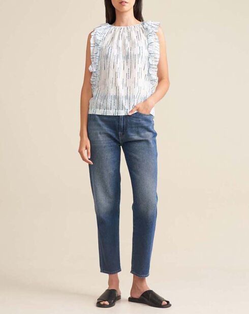 Top Agathe bleu