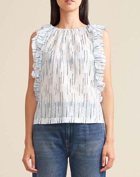 Top Agathe bleu