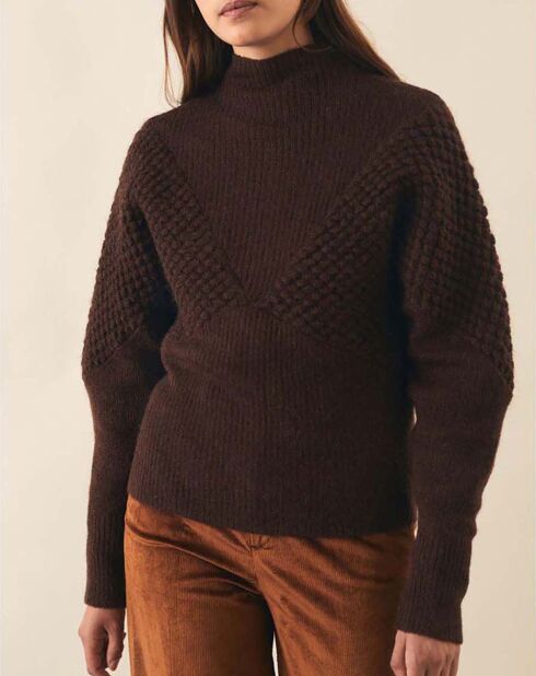 Brauner Mohair-Pullover Manitas