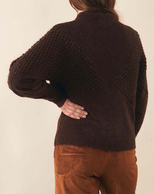 Brauner Mohair-Pullover Manitas