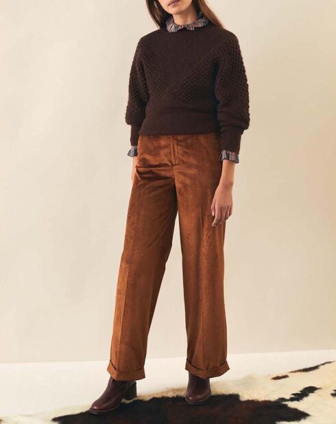 Pull Manitas Mohair marron