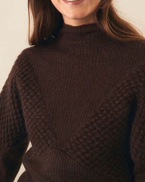 Brauner Mohair-Pullover Manitas