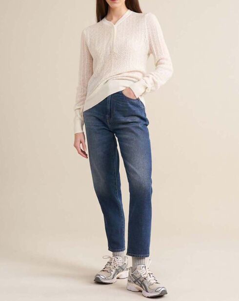 Pull Rybba Laine Mérinos Extra Fine écru