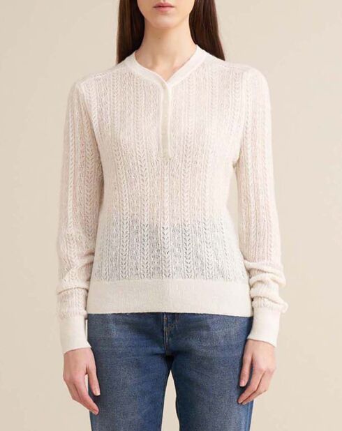 Pull Rybba Laine Mérinos Extra Fine écru