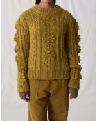 Pull Martina Mohair et Alpaga jaune moutarde