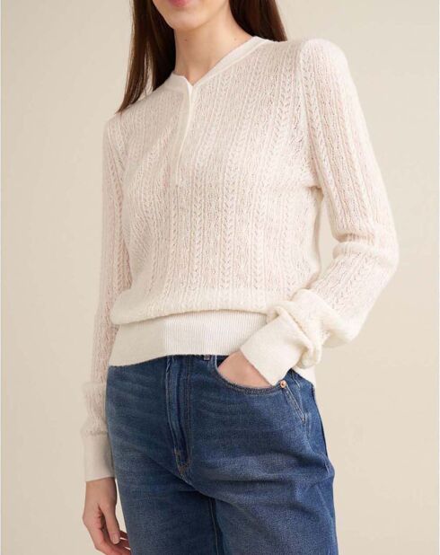 Pull Rybba Laine Mérinos Extra Fine écru
