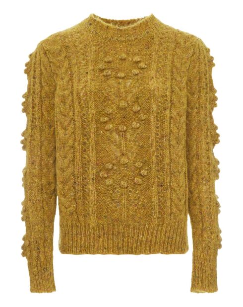 Pull Martina Mohair et Alpaga jaune moutarde
