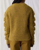 Pull Martina Mohair et Alpaga jaune moutarde