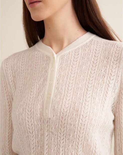 Pull Rybba Laine Mérinos Extra Fine écru