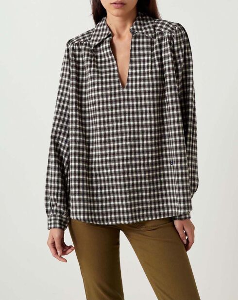 Blouse Cacao Check marron