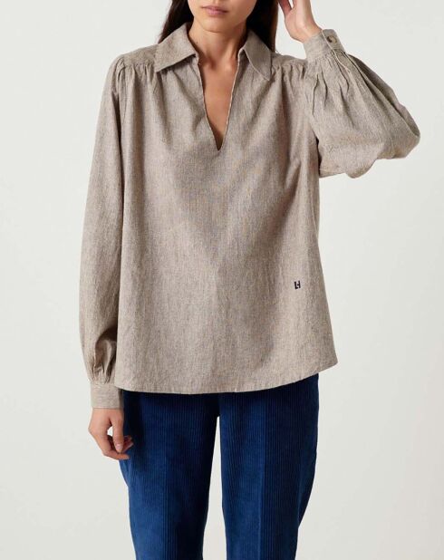 Blusa beige Cacao Stripy