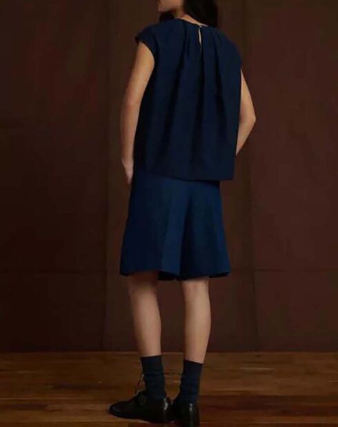 Blouse Annie Popeline de Coton bleu marine