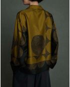 Chemise 100% Soie Aragon vert kaki