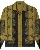 Chemise 100% Soie Aragon vert kaki