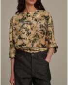 Blouse 100% Soie Philo gris verte