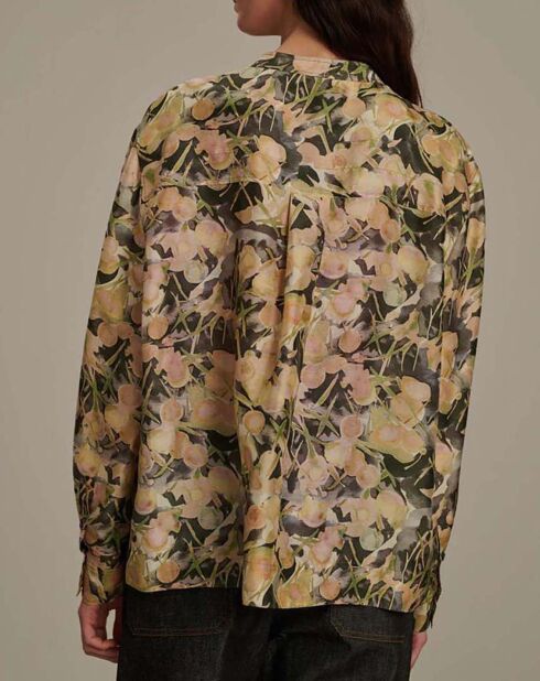 Blouse 100% Soie Philo gris verte
