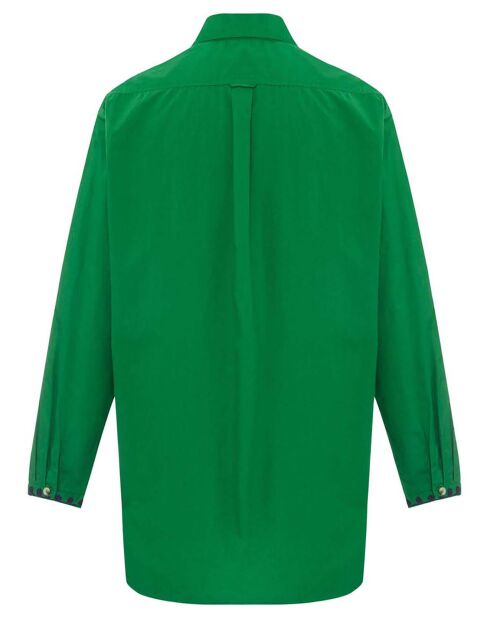 Chipo Bestickte grüne Bluse aus Bio-Baumwolle